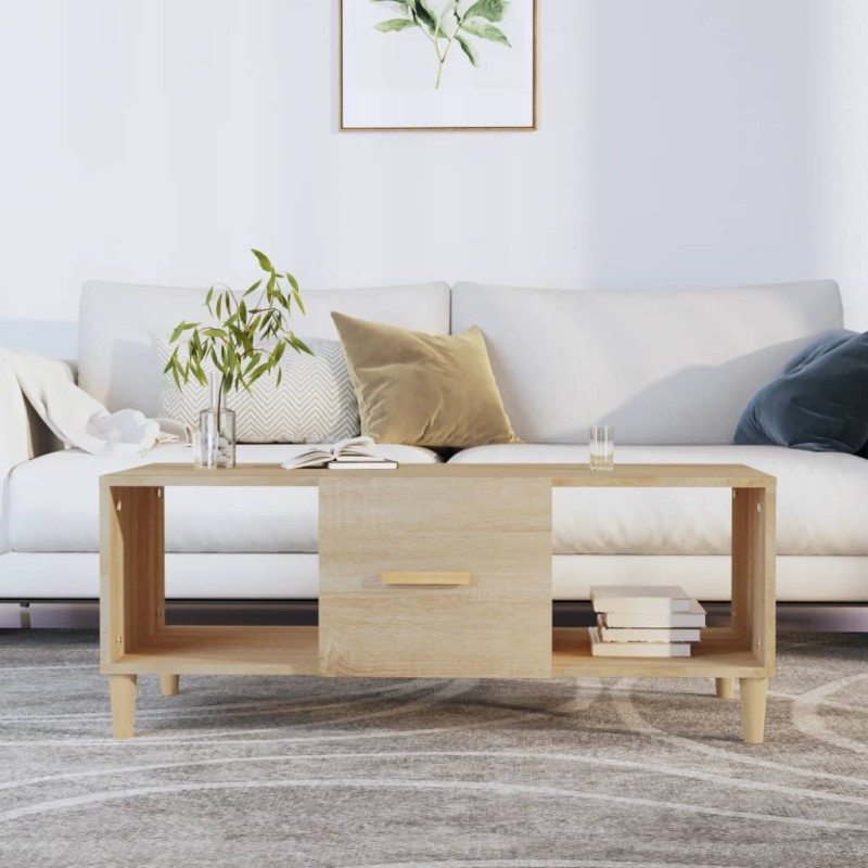 vidaXL Mesa de centro madera contrachapada roble Sonoma 102x50x40 cm vidaXL Mesa de centro madera contrachapada roble Sonoma 102x50x40 cm
