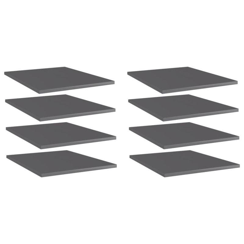 vidaXL Estante estantería 8 uds contrachapada gris brillo 40x50x1,5 cm vidaXL Estante estantería 8 uds contrachapada gris brillo 40x50x1,5 cm