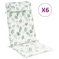 vidaXL Cojines silla respaldo alto 6 uds tela Oxford estampado hojas