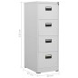 vidaXL Armario archivador de acero gris claro 46x62x133 cm