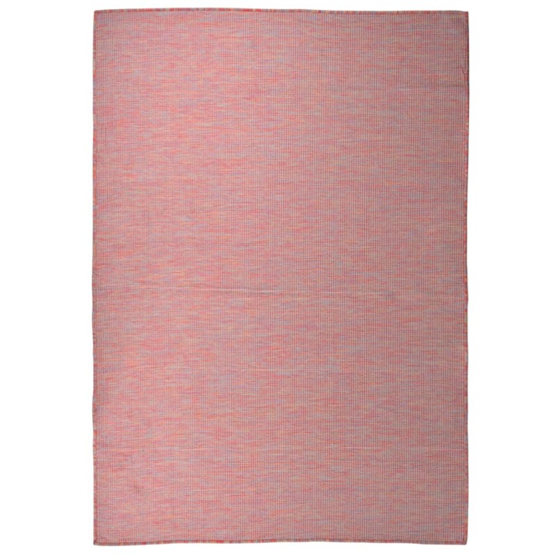 vidaXL Alfombra de exterior de tejido plano rojo 140x200 cm vidaXL Alfombra de exterior de tejido plano rojo 140x200 cm