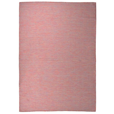 vidaXL Alfombra de exterior de tejido plano rojo 140x200 cm