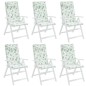 vidaXL Cojines silla respaldo alto 6 uds tela Oxford estampado hojas
