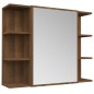 vidaXL Armario con espejo baño madera marrón roble 80x20,5x64 cm vidaXL Armario con espejo baño madera marrón roble 80x20,5x64 cm