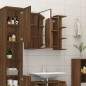 vidaXL Armario con espejo baño madera marrón roble 80x20,5x64 cm vidaXL Armario con espejo baño madera marrón roble 80x20,5x64 cm