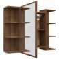 vidaXL Armario con espejo baño madera marrón roble 80x20,5x64 cm vidaXL Armario con espejo baño madera marrón roble 80x20,5x64 cm