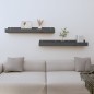 vidaXL Estantes de pared 2 uds madera maciza de pino gris 80x12x9 cm