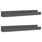 vidaXL Estantes de pared 2 uds madera maciza de pino gris 80x12x9 cm