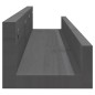 vidaXL Estantes de pared 2 uds madera maciza de pino gris 80x12x9 cm