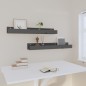 vidaXL Estantes de pared 2 uds madera maciza de pino gris 80x12x9 cm
