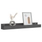 vidaXL Estantes de pared 2 uds madera maciza de pino gris 80x12x9 cm