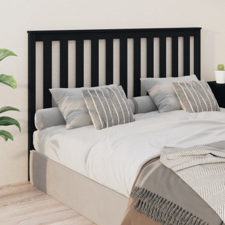 vidaXL Cabecero de cama madera maciza de pino negro 166x4x100 cm