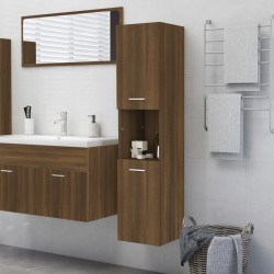 vidaXL Armario de baño madera contrachapada marrón roble 30x30x130 cm