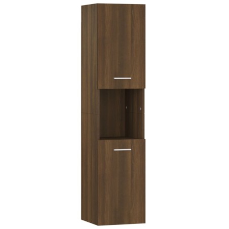 vidaXL Armario de baño madera contrachapada marrón roble 30x30x130 cm