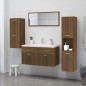vidaXL Armario de baño madera contrachapada marrón roble 30x30x130 cm