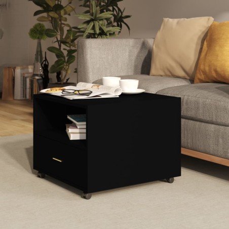 vidaXL Mesa de centro madera de ingeniería negro 55x55x40 cm