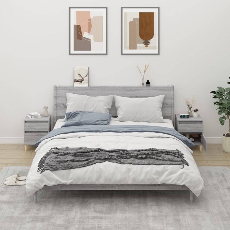 vidaXL Mesitas de noche 2 unidades gris Sonoma 40x35x50 cm vidaXL Mesitas de noche 2 unidades gris Sonoma 40x35x50 cm