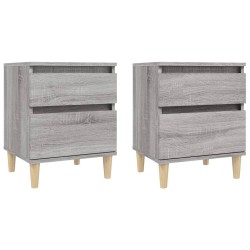 vidaXL Mesitas de noche 2 unidades gris Sonoma 40x35x50 cm