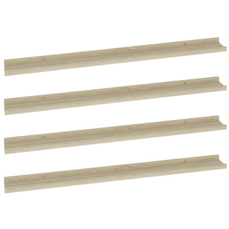 vidaXL Estantes de pared 4 unidades roble Sonoma 100x9x3 cm