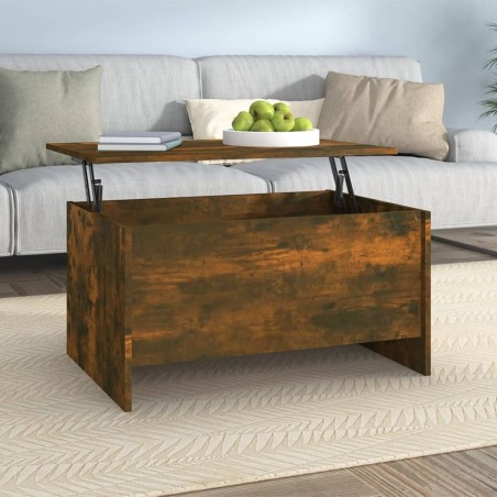 vidaXL Mesa de centro contrachapada roble ahumado 80x55,5x41,5 cm