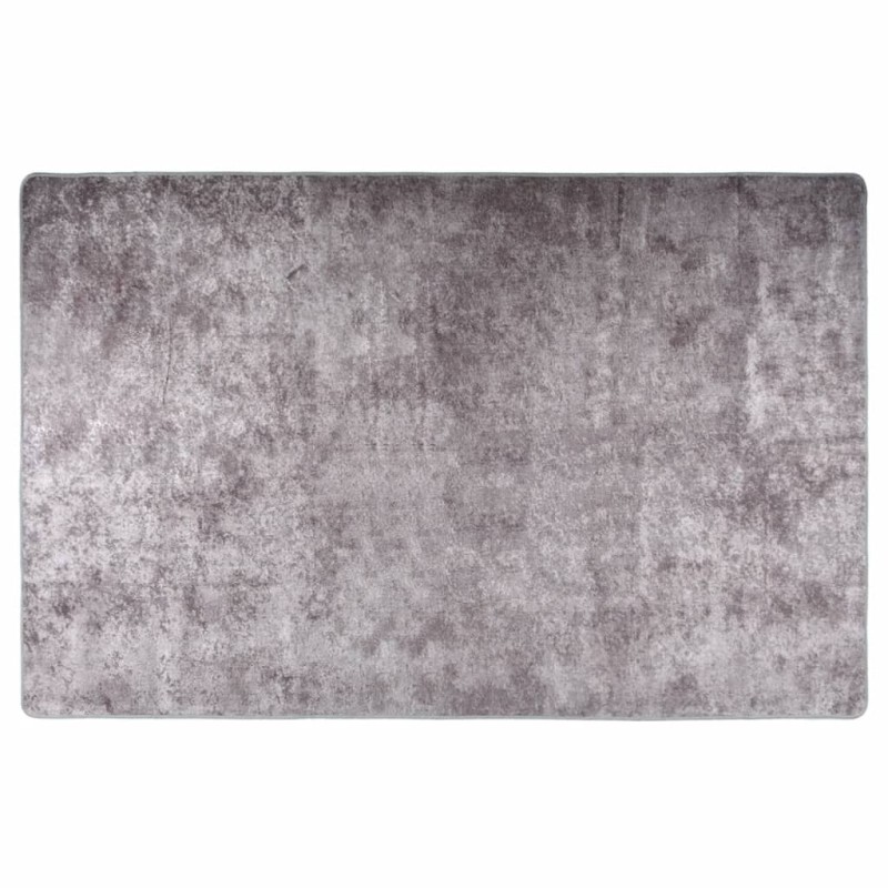 vidaXL Alfombra lavable antideslizante gris 80x150 cm vidaXL Alfombra lavable antideslizante gris 80x150 cm