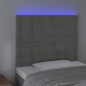 vidaXL Cabecero con luces LED terciopelo gris claro 100x5x118/128 cm vidaXL Cabecero con luces LED terciopelo gris claro 100x5x118/128 cm