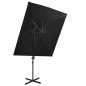 vidaXL Sombrilla voladiza con cubierta doble negra 250x250 cm vidaXL Sombrilla voladiza con cubierta doble negra 250x250 cm