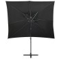 vidaXL Sombrilla voladiza con cubierta doble negra 250x250 cm vidaXL Sombrilla voladiza con cubierta doble negra 250x250 cm