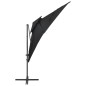 vidaXL Sombrilla voladiza con cubierta doble negra 250x250 cm vidaXL Sombrilla voladiza con cubierta doble negra 250x250 cm