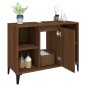 vidaXL Armario de lavabo madera contrachapada marrón roble 80x33x60 cm vidaXL Armario de lavabo madera contrachapada marrón roble 80x33x60 cm