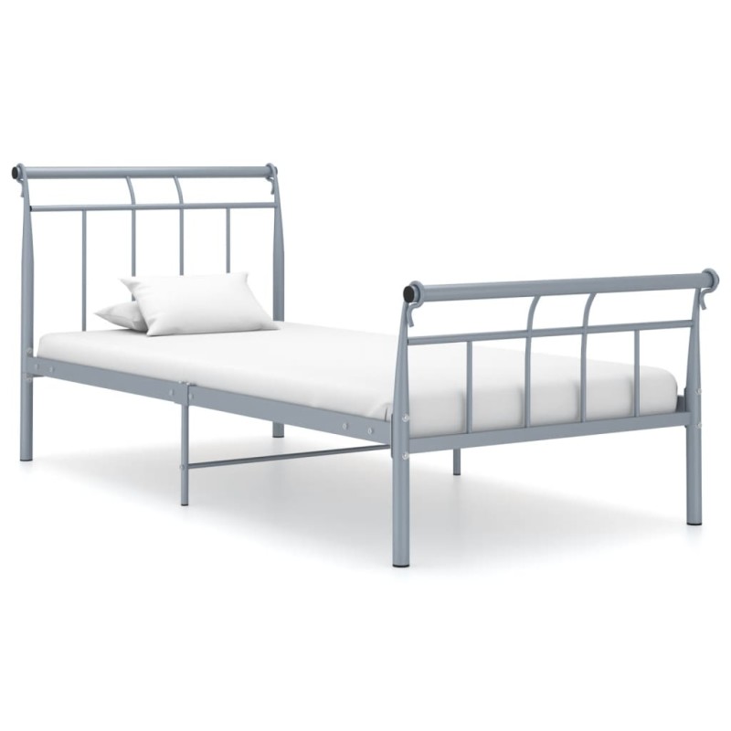 vidaXL Estructura de cama de metal gris 90x200 cm vidaXL Estructura de cama de metal gris 90x200 cm