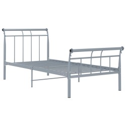 vidaXL Estructura de cama de metal gris 90x200 cm