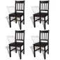 vidaXL Sillas de comedor 4 unidades madera de pino marrón oscuro vidaXL Sillas de comedor 4 unidades madera de pino marrón oscuro