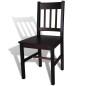 vidaXL Sillas de comedor 4 unidades madera de pino marrón oscuro vidaXL Sillas de comedor 4 unidades madera de pino marrón oscuro