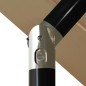 vidaXL Sombrilla de 3 niveles con poste de aluminio gris taupé 3,5 m