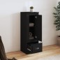 vidaXL Aparador alto madera contrachapada negro 36x35,5x103,5 cm