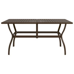 vidaXL Mesa de jardín de acero marrón 140x80x72 cm
