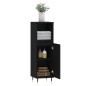 vidaXL Armario de baño madera contrachapada negro 30x30x100 cm