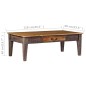 vidaXL Mesa de centro de madera maciza vintage 118x60x40 cm