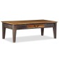 vidaXL Mesa de centro de madera maciza vintage 118x60x40 cm