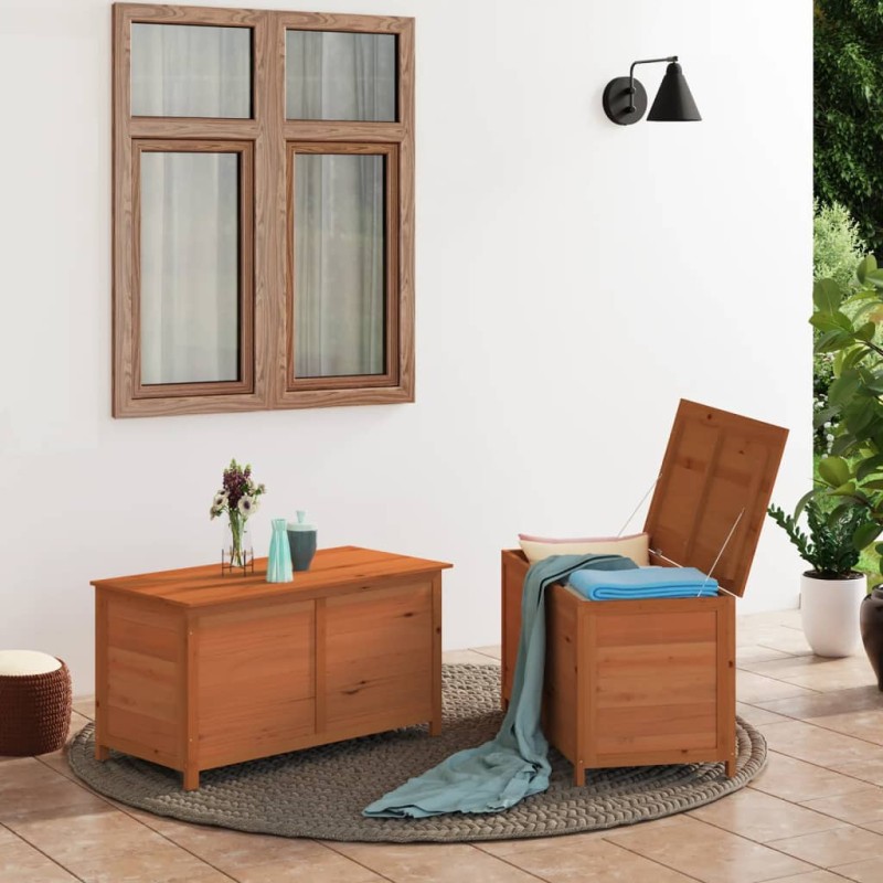vidaXL Baúl para cojines madera de abeto maciza marrón 100x50x56 cm vidaXL Baúl para cojines madera de abeto maciza marrón 100x50x56 cm