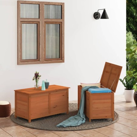 vidaXL Baúl para cojines madera de abeto maciza marrón 100x50x56 cm