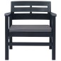 vidaXL Juego de muebles de jardín 3 piezas plástico gris antracita vidaXL Juego de muebles de jardín 3 piezas plástico gris antracita