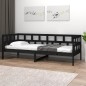 vidaXL Sofá cama madera maciza de pino negro 90x190 cm vidaXL Sofá cama madera maciza de pino negro 90x190 cm