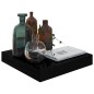 vidaXL Estante flotante de pared 4 uds MDF negro brillo 23x23,5x3,8cm