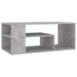 vidaXL Mesa de centro madera de ingeniería gris hormigón 100x50x40 cm