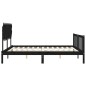 vidaXL Estructura cama de matrimonio con cabecero madera maciza negro vidaXL Estructura cama de matrimonio con cabecero madera maciza negro