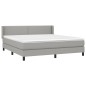 vidaXL Cama box spring con colchón tela gris claro 180x200 cm vidaXL Cama box spring con colchón tela gris claro 180x200 cm