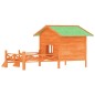 vidaXL Caseta para perros madera maciza de pino marrón 159x120x88,5 cm vidaXL Caseta para perros madera maciza de pino marrón 159x120x88,5 cm