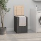 vidaXL Baúl para la colada madera maciza de pino gris 44x44x66 cm vidaXL Baúl para la colada madera maciza de pino gris 44x44x66 cm